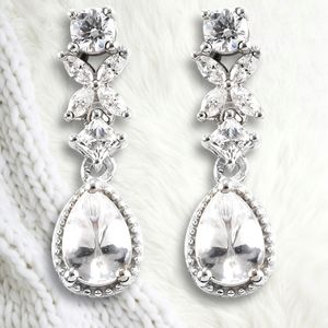 🔥PRICE DROP🔥NWT SWAROVSKI ®️ CZ EARRINGS IN PLATINUM OVER STERLING SILVER